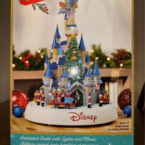 Disney Holiday Castle with Blue and Red Accents